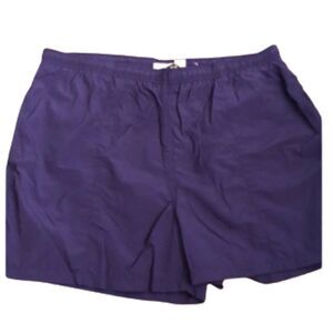 L.L. BEAN  LARGE DEEP PURPLE NYLON ELASTIC WAIST SWIM TRUNKS DRAWSTRING POCKETS